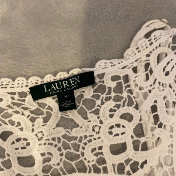 Ralph Laurent Women White Embroidered Sleeveless Tank Top Size Medium - Picture 4 of 4